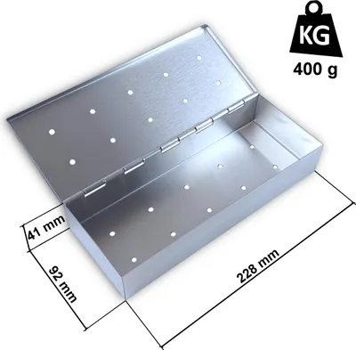 Produktbild von Gardenko Räucherbox Edelstahl 228x92x41 mm Smoker Box für Gas- & Holzkohlegrill inkl. Chips Starter Set