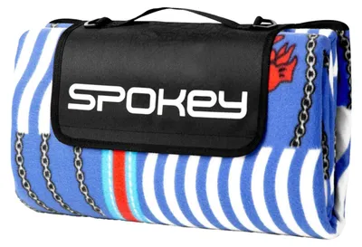 Image de Spokey - Couverture de pique-nique Fisch, polaire épaisse PP7095 (taille unique) (bleu/ambre)