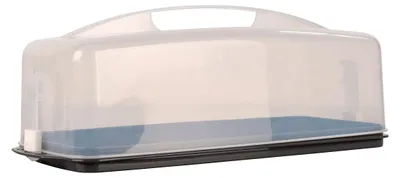 Produktbild von Kuchenhaube länglich 43 cm EUROHOME Kastenkuchenbehälter Kunststoff - Kuchencontainer für Königskuchen & Kuchenbox - Tortentransportbox für Kuchen