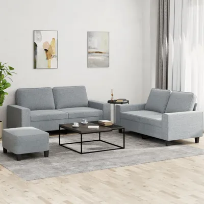 Image de Maison Exclusive - Ensemble de canapés 3 pièces, tissu gris clair