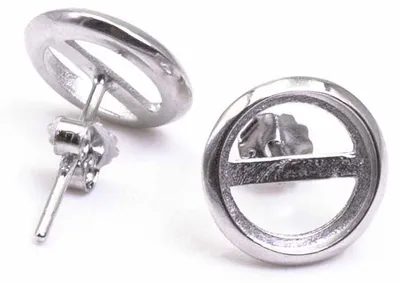 Produktbild von Vintageparts Ohrstecker aus 925 Sterling Silber für 8mm Cabochons, 2 Stück