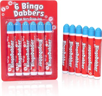Productafbeelding van Evelay 6 bingo dabbers - 20 ml slimline markers - Verschillende of enkele kleuren - Blauw