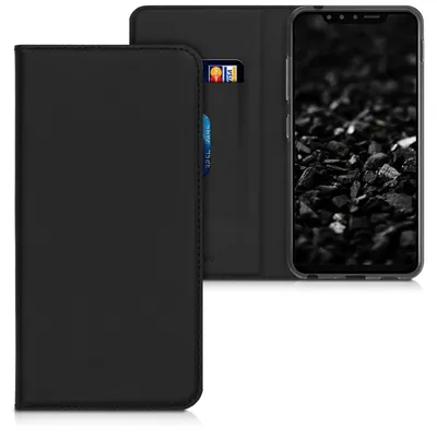 Produktbild von kwmobile Hülle kompatibel mit LG G8s ThinQ - Kunstleder Handy Schutzhülle - Flip Cover Case Schwarz