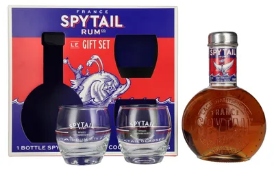 Image de Spytail Cognac Barrels Spirit Drink 40% Vol. 0,7l en boîte cadeau avec 2 Verres