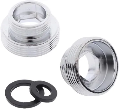 Productafbeelding van Set van 2 koperen kraanadapters voor wateraansluiting, 22 mm. Deze adapters helpen bij het filteren van water