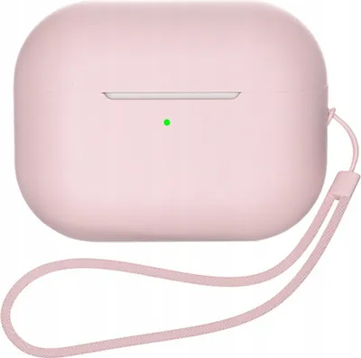 Obrázek produktu pro Silikonové pouzdro HQWear pro AirPods 1, AirPods 2 s popruhem, růžové