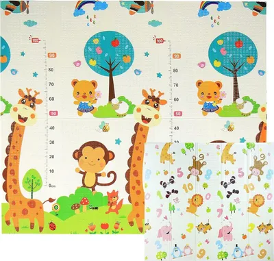 Produktbild von Skladacia podložka na hranie pre bábätká – 180 x 200 cm podložka na plazenie – vodotesná obojstranná podložka z mäkkej peny – prenosná s taškou
