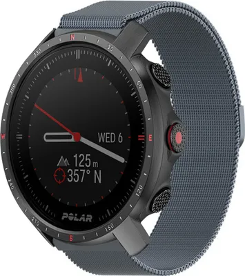 Produktbild von Strap-it Milanese Armband - Kompatibel mit Polar Grit X ProArmband Ersatzarmband Edelstahl Armband mit Magnetverschluss Sportuhr zubehör für smartwatch 22mm Armband Grau