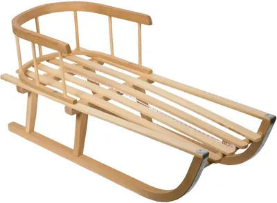 Image de Luge en bois "Nina" avec dossier - luge classique