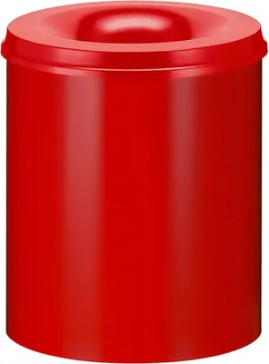 Produktbild von Selbstlöschender Papierkorb & Abfallsammler aus Metall | 80 Liter, HxØ 54x47cm | Rot