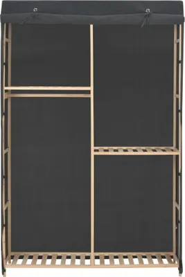 Produktbild von vidaXL 3-stufiger Kleiderschrank Grau 110 x 40 x 170 cm Stoff