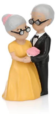 Goldenes Hochzeitspaar, 5,8 cm, Tisch- und Torten-Dekoration