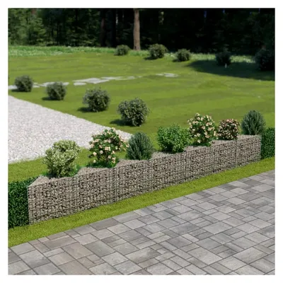Produktbild von Gabionenwand, Pflanzkübel, Kräuterbeet, Hochbeete-Kit, Pflanztrog, Vertikalbeet, Pflanzgefäße, Pflanzencontainer, Verzinkter Stahl 450×30×50 cm