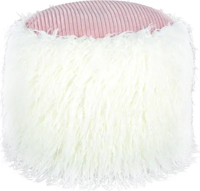 Produktbild von Fellpouf Bobtail 100 Wei§ / Rosa