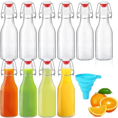 Produktbild von 10 Stück Glasflaschen mit 250 ml Fassungsvermögen und luftdichten Verschluss