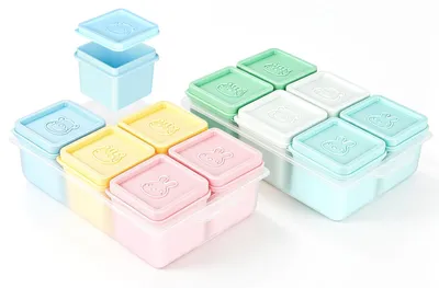 2er-Set Silikon-Eiswürfelform, BPA-frei, 6 Fächer à 110 ml, stapelbar
