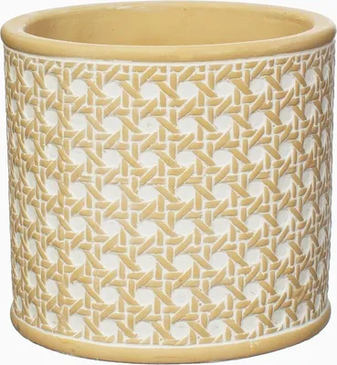 Produktbild von Sass & Belle Blumentopf Übertopf aus Keramik in Rattan Optik