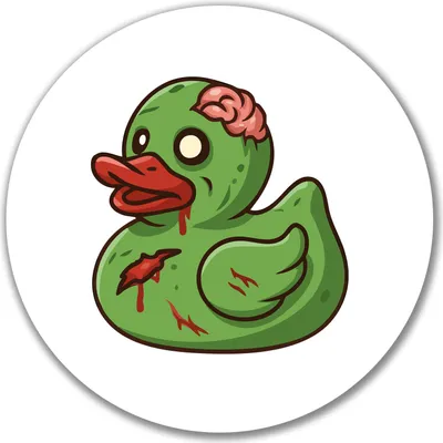 Produktbild von Huuraa Aufkleber Quietscheente Zombie Gummiente Halloween 10cm rund Sticker Geschenkidee