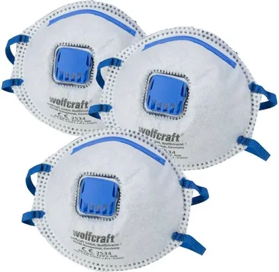 Produktbild von wolfcraft Feinstaubmasken FFP2 CV mit Atemventil und Kohlefilter