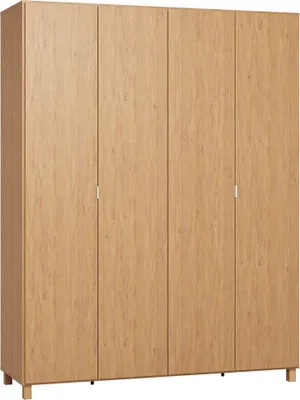 Produktbild von 185 cm breiter Kleiderschrank mit 2 Türen, 11 Fächern und 2 Schubladen | Farbe: Eiche | Tiefe: 57 cm