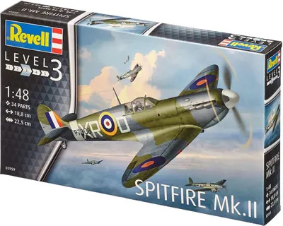 Zdjęcie produktu dla Revell Spitfire Mk.II, Model samolotu stałopłatowego, Zestaw montażowy, 1:48, Spitfire Mk.II, Zaawansowany, 34 szt.