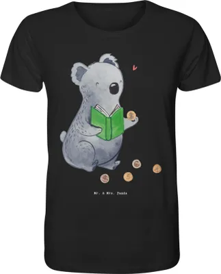 Produktbild von Mr. & Mrs. Panda Tshirt Koala Münzen sammeln Größe L - Schwarz - Geschenk, T-Shirt mit Spruch, Oberteil, Jersey-Shirt, Numismatik, Shirt, aus Aller Welt