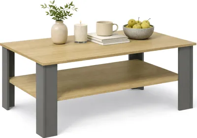 Image de Table d'appoint en bois / table basse simple / Dimensions env. H. 44 x W. 100 x D. 55 cm / Table de séjour / Sofatic - Disalo