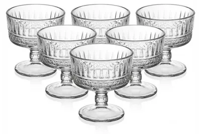 Produktbild von Altınbaş Eisbecher Glas 6er Set 200ml – Edle Dessertschalen im Kristall-Look – Spülmaschinenfest & Gefriergeeignet – Eisschalen mit Fuß für Dessert