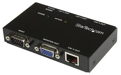 Zdjęcie produktu dla StarTech.com ST1214T, 1600 x 1200 px, Nadajnik i odbiornik AV, 150 m, Czarny