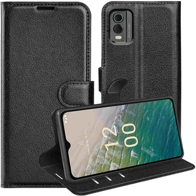 Obrázok produktu pre Pre mobilný telefón Nokia C32 puzdro Black Leatherette Case Cover Case Book New