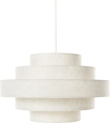 Zdjęcie produktu dla BELIANI Lampa sufitowa wisząca biała materiałowy lniany klosz wygląd nowoczesny do salonu sypialni