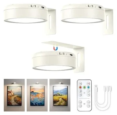 Zdjęcie produktu dla Lampy ścienne bezprzewodowe LED pilot zdalny zestaw 3 sztuk