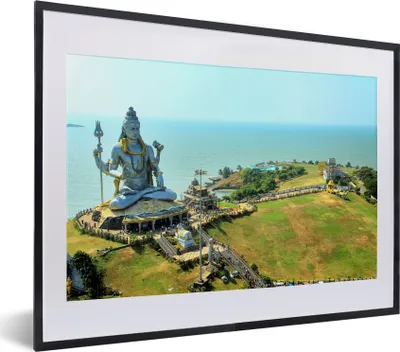 Produktbild von MuchoWow® MuchoWow® Gerahmtes Poster Murudeshwara ist eine Stadt im Bezirk Bhatkal Taluk in der 40x30 cm - Poster mit zchwarzem Bilderrahmen - Bilderrahmen - Poster im Rahmen