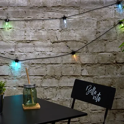 Produktbild von 4,5 m lange transparente RGB-Lichterkette für den Außenbereich