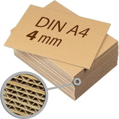 Produktbild von Wellpappenbögen – 30 Stück – A4 – braun – 4 mm