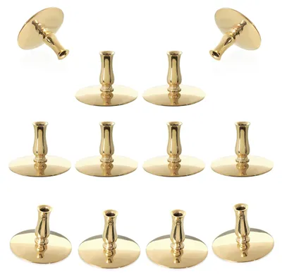 12x Messing Kerzenhalter Gold, dünne Kerzen bis 6,7 mm
