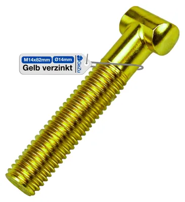 Produktbild von 50 Hammerkopfschrauben M14 x 82 mm verzinkt für Gerüstkupplungen Gerüstbau Schraube
