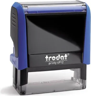 Produktbild von Stempel Trodat Printy 4912  (47x18 mm - 5 Zeilen) Gehäuse blau, e  individuelle Textplatte mit ihrem Wunschtext