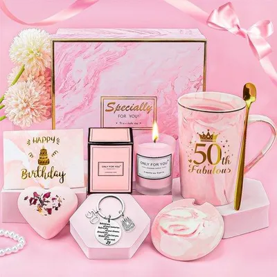 Obrázek produktu pro Sada růžových porcelánových hrníčků na kávu pro ženy, dárek pro relaxaci