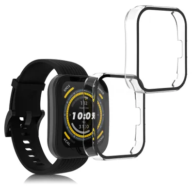 Produktbild von kwmobile 2x Glas Hülle für Huami Amazfit Bip 5 Schutzhülle - Fullbody Fitnesstracker Case Set aus Glas - Transparent