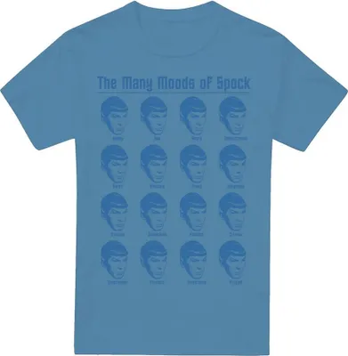 Obrázok produktu pre Star Trek - Tričko "Many Moods of Spock" pre mužov TV5820 (M) (Carolina Blue)