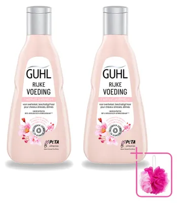 Zdjęcie produktu dla 2 sztuki szamponu Guhl Rijke Voeding do włosów suchych - 250 ml - zestaw ekonomiczny