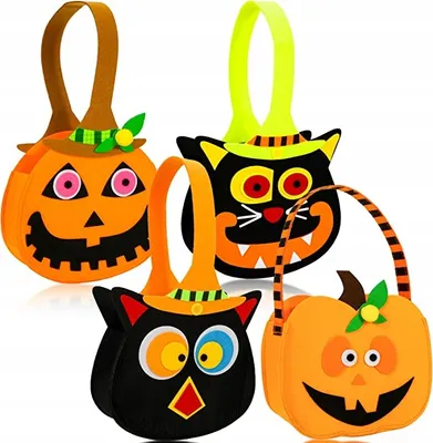 Produktbild von Halloween-Süßigkeitstüten aus Filz 4 Stück