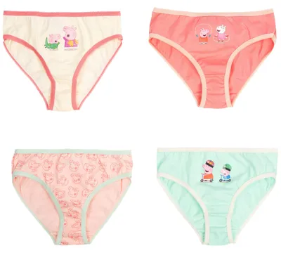 Produktbild von Peppa Wutz Panty für Mädchen Kinder Slip Unterhose Unterwäsche Mehrfarbig Bunt (4er Pack) 110-116