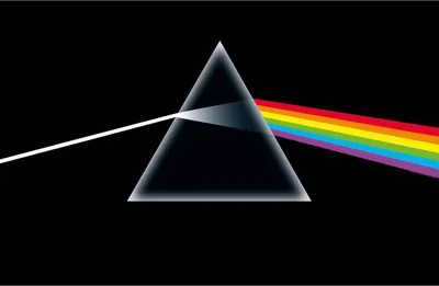 Image de Pink Floyd - Poster "Dark Side Of The Moon", Stoff RO2548 (106 cm x 70 cm) (Schwarz/Regenbogen)