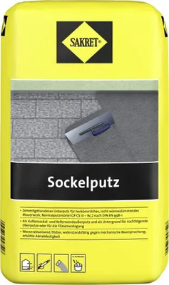 Produktbild von SAKRET Sockelputz wasserabweisend filzbar 10-20 mm Schichtdicke 30 kg Sack
