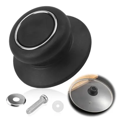 Deckelknopf für Glasdeckel, hitzebeständig, schwarz, 1 Stück