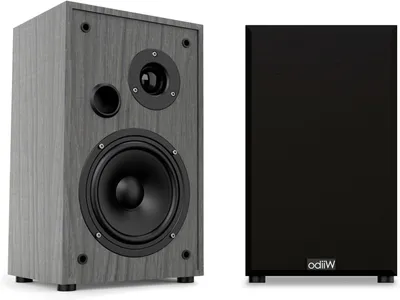 Productafbeelding van Boekenplankluidsprekers - Hifi speakers - Muziek luisteren - Bass Reflex ontwerp - 30 cm hoog - Zwart