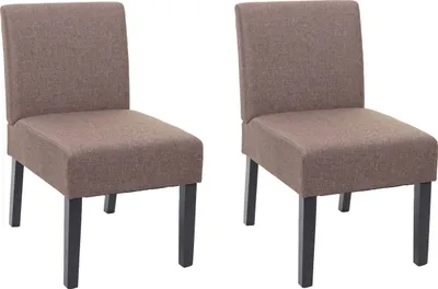 Produktbild von 2er-Set Esszimmerstuhl HWC-F61, Stuhl Lounge-Stuhl, Stoff/Textil  braun