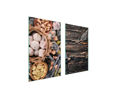 Image de Plaques de recouvrement pour cuisinière 2 pièces 75x52 Couverture de champ en vitrocéramique Planche à découper en bois Légumes